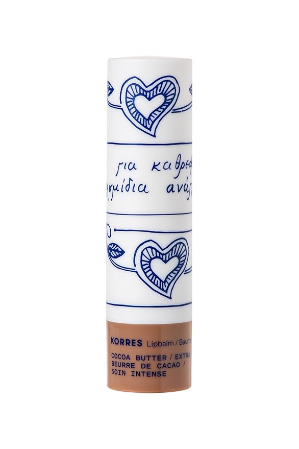 KORRES Lip Butter Stick Cocoa Butter Hydrating Lip Balm with Greek Hypericum Balsam Oil, Moisturizing & Subtle Tint for Soft Lips, Lip Care for Women & Men, 0.17 oz, Stocking Stuffer
