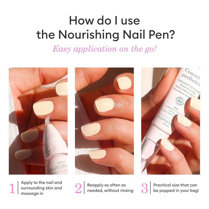 Manucurist Concentré Perfecteur - Nourishing and Fortifying Nail Pen - Vegan & Made in France - 1-in-2 Nail Care Treatment On-the-go: Nail Strengthener & Growth Oil - Valentines Day Gifts for Women