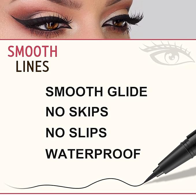 LAVONE Eyebrow Stamp Pencil Kit for Eyebrows, Makeup Brow Stamp Trio Kit with Waterproof Eyebrow Pencil, Eyeliner, Eyebrow Pomade, and Dual-ended Eyebrow Brush - Black Brown