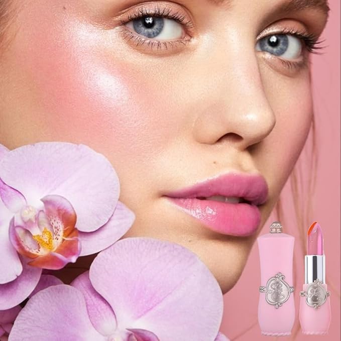 Jelly Color Changing Lipstick Queen,Mood Moisturizer Long Lasting Lip Care Lip Balm Magic Waterproof Lip Gloss Glossly Makeup Lipstick Set for Women (3pcs pink)