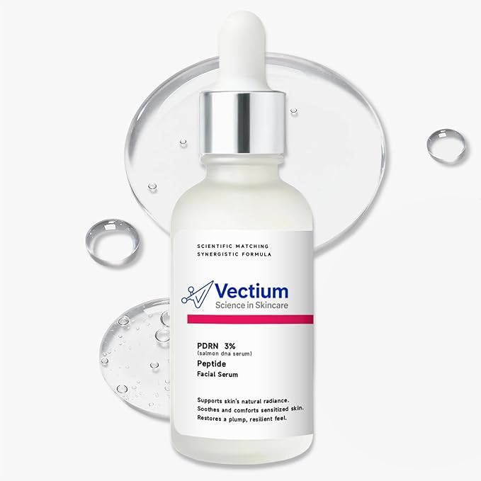 Vectium 3% PDRN Salmon DNA Facial Serum with Peptide - Helps Soothe Sensitive Skin, Supports Healthy-Looking Skin, Helps Skin Look Plump & Resilient - Suitable for All Skin Types - 30ml (1 FL OZ)