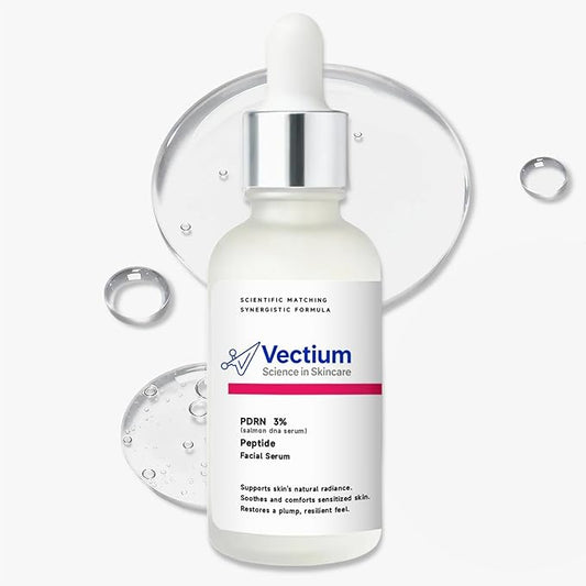 Vectium 3% PDRN Salmon DNA Facial Serum with Peptide - Helps Soothe Sensitive Skin, Supports Healthy-Looking Skin, Helps Skin Look Plump & Resilient - Suitable for All Skin Types - 30ml (1 FL OZ)