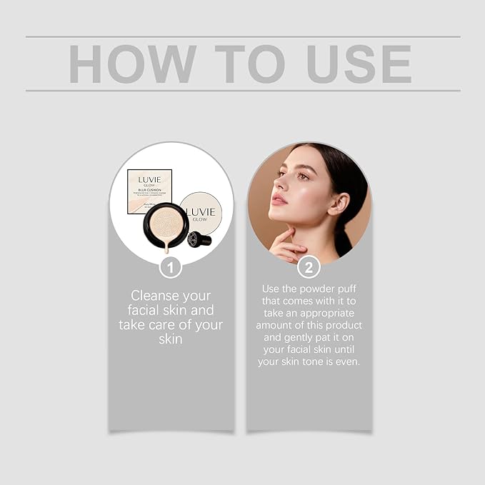 Luvie Glow Foundation Cushion, 2026 New Mushroom Head Air Cushion CC Cream, Air Cushions Foundation Moisturizing Concealer Brighten Long-Lasting for All Skin Types (Ivory)