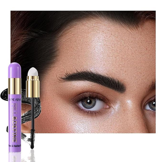 3 in 1 Hair Color Concealer Eyebrow Gel For Women, Waterproof, Long Lasting,Transfer-proof, suitable for eyebrows, beard, and hairline, With features a blending sponge applicator, Black