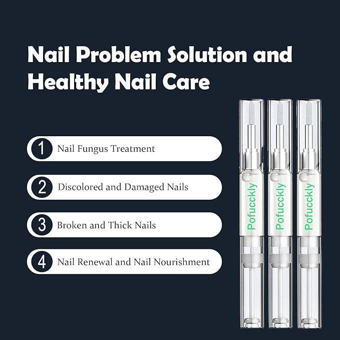 Nail Repair Pen,Toenail Fungus Pen Extra Strength Nail Repair and Renew Discolored, Damaged, Broken and Thick Nails Toenails, Tea Tree Oil, Honey, Natural Formula - 3PCS