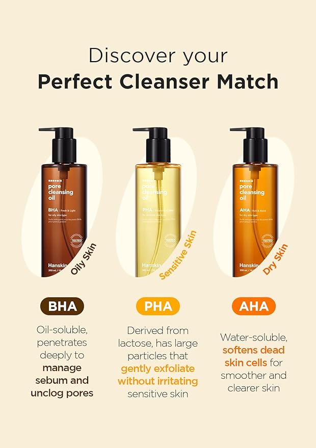 Hanskin PHA Pore Cleansing Oil & Cleansing Balm Mini Set – Travel Size Trial Kit | Gentle Blackhead Care & Makeup Remover for Sensitive Skin | Korean Skincare Gift & Stocking Stuffer (30ml*2 + 8g)