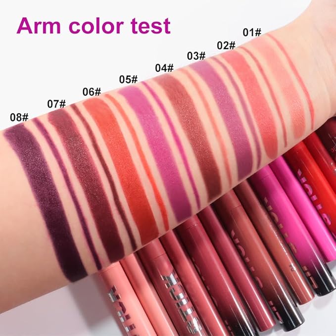 AMY'S DIARY 2Pcs Red Lipstick and Lip Liner Combo, Lip Liner and Lip Stick Kit for Women, Matte Lip Pencil and Smooth Hydrating Lipstick,Lip Makeup Set (02#Warm Rosewood)