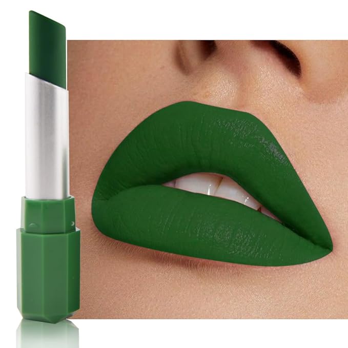 Lime Green Matte Lipstick - Pigmented Lip Crayon & Face Paint Stick for Women Everyday Halloween Birthday Party Wear, Younger-Looking Lip Makeup, Labial para fiesta de disfraces 17