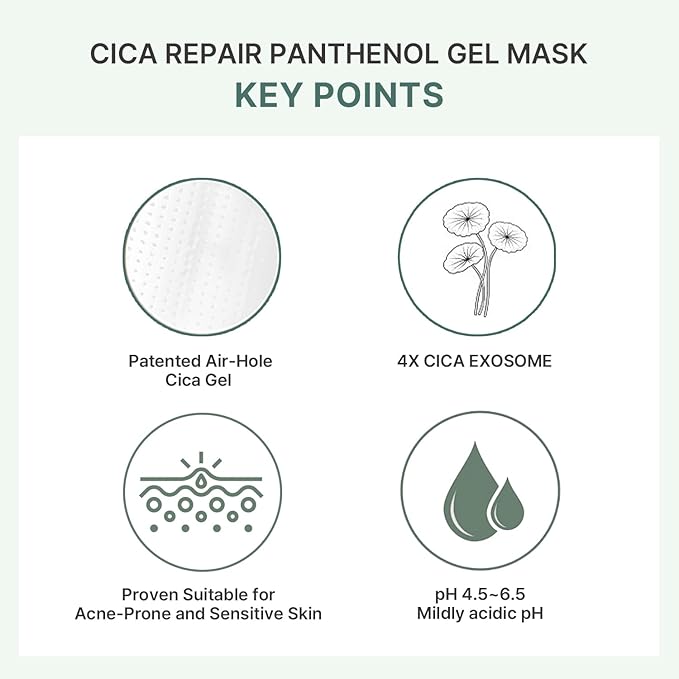 AROCELL Cica Hydrogel Mask 4 Facial Sheet with Panthenol & Centella Asiatica, Transparent Cooling Hydrogel Face Mask for Soothing Calming Hydrating Moisturizing Sensitive Skin Korean Skincare, 25gx4ea