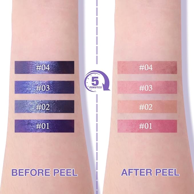 Matte Lip Stain Peel Off Lip liner Tattoo, Nude Pink Liquid Lips Gloss Peel Off Masque, for Women Long Lasting Waterproof Lipstick Lip Tint Stain, Transfer-proof for All Skin Types 02#