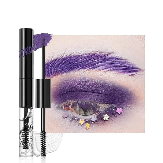 2in1 Semi-Permanent Eyebrow Gel & Lamination Gel, Eeybrow and Lash Gel, Lightweight and Waterproof Tinted Brow Gel For Up To 24HR Hold, Built-In Styling Comb - Clear Eyebrow Gel (04#Purple)