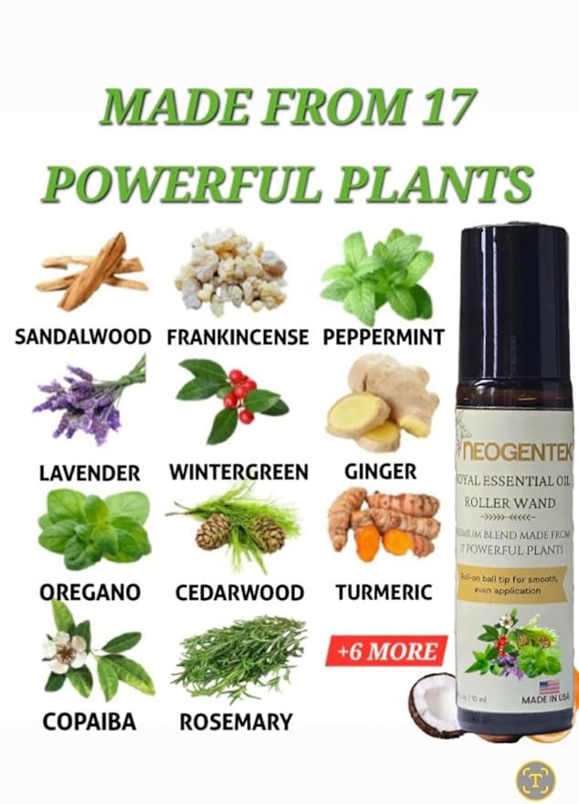 Royal Aches & Pains Essential Oil Blend | Crafted Blend of 17 Powerful Essential Oils | Made in USA | Natural Comfort & Relaxation – Aromatherapy Roll-On for Muscles & Joints, Headache, Sinus – 10ml
