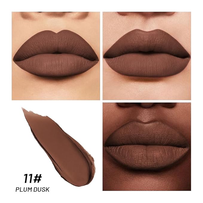 SUAKE 2-IN-1 Lipstick Lipliner, Velvet Matte Finish, Smooth & Plump, 12 Universal Lip Color-Nude Pink Rose Mauve Berry Plum, Creamy Formula for Lip Makeup, All-Day Wear, Cruelty-Free (#11 PLUM DUSK)