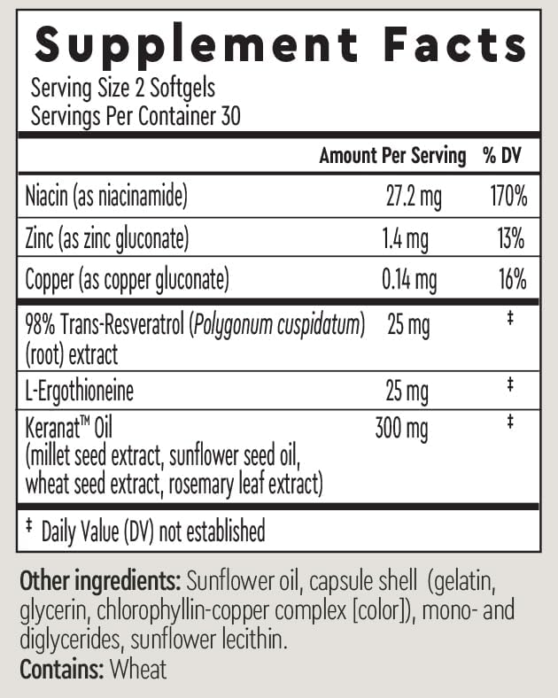 AURELIA Hair Revive | Advanced Cellular Anti-Aging Supplement | Support Hair Growth & Fuller, Healthier Hair | with Zinc, Resveratrol, Niacinamide, Ergothioneine, Keranat & Cooper