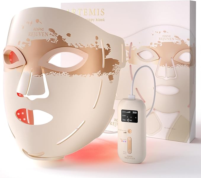 RENPHO Red Light Therapy Mask for Face 2026, Valentines Day Gifts for Women Mom Wife, 324 LEDs Full Face Coverage & 3 Light Modes, Cordless LED Red Light Therapy Face Mask for Home Use & Travel