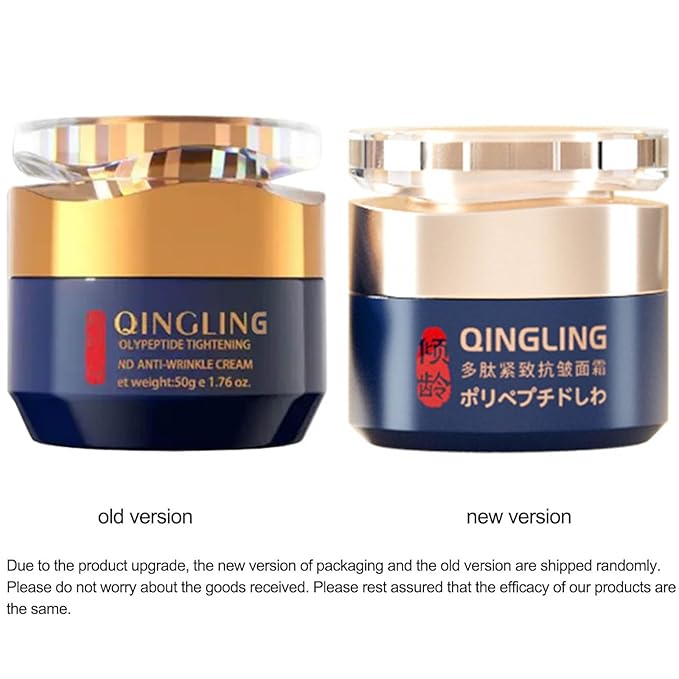 Qingling Face Cream, Quinglin Crema Para Arrugas, Qingling Wrinkle Removal Cream, Polypeptide Tightening and Anti-Wrinkle Cream, Facial Neck Eye Cream Anti-Aging for Men & Women (1)