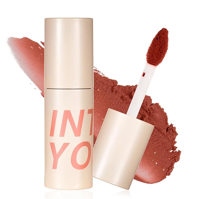 INTO YOU Matte Lipstick, Super Stay Lipstick for Women, Lip Stain Long Lasting Waterproof, Lip Mud Soft Lightweight, Smooth Lip Clay Mousse, Dual-Use For Lips And Cheek, Red Lipstick (W9)