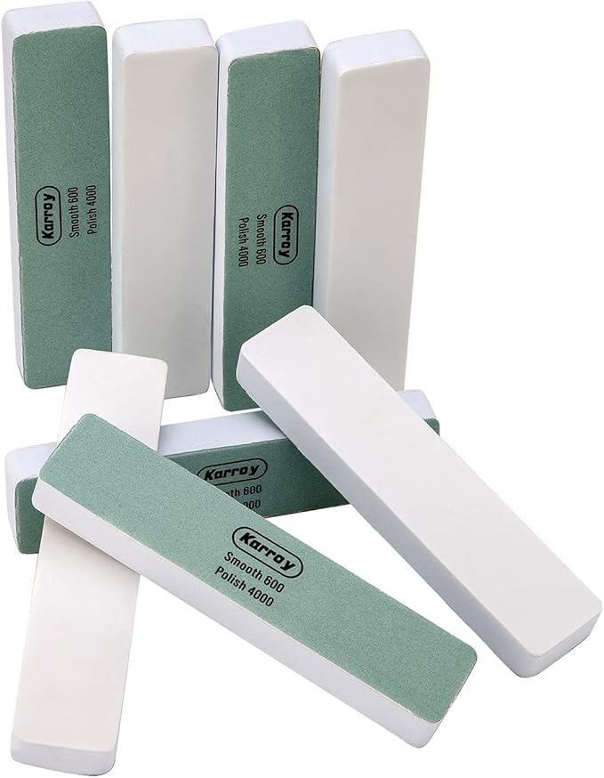 Karroy Nail Files and Buffers for Natural Nails Smooth and Polish Gel Surface Manicure Tools 2-Sided 8pcs 600/4000 Grit (C-Cuboid)