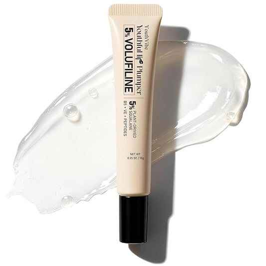 YouthVibe Hydrating Lip Primer & Plumper Gloss - 5% Volufiline, Squalane, Shea Butter, Collagen, Peptide & PDRN - Plumping, Anti-Aging, Nourishing Lip Care for Smoother, Softer Lips