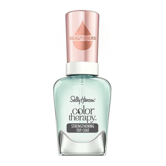Sally Hansen Color Therapy Strengthening Top Coat | Argan Oil, Long Lasting, Healthy Nails, Nail Strengenther, Sheer, Clear Nail Polish