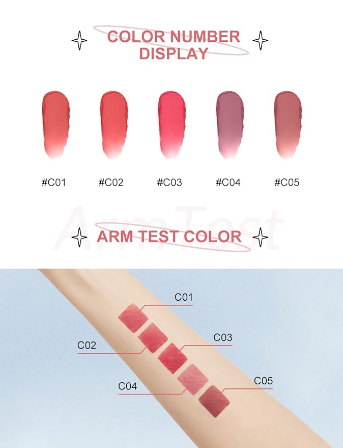 INTO YOU Matte Lipstick & Lip Stain: Long-Lasting, Waterproof, Soft & Lightweight Mousse, Dual-Use For Lips & Cheeks, Pink (C3)