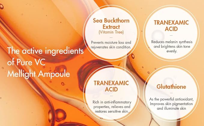 Dr.Ceuracle by leegeehaam Pure VC Mellight Ampoule - Vitamin C Serum for Face, One Week Program for Anti-oxidant, Firm, Clarify, Fade Pigmentation, Skin Radiance (1 Count (Pack of 1))