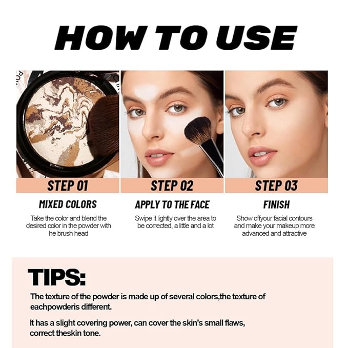 Pressed Matte Face Powder, Bake Foundation Makeup, Balance-n-Brighten & Color Correcting, Medium Light Fair Brown Concealer Base Mak up for Poreless Wrinkle Finishing, Shine Control