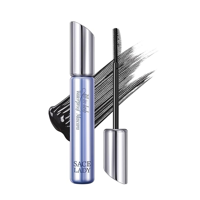 SACE LADY Waterproof Mascara, All-in-Lash Mascara Volume and Length Eyelashes, Smudge-proof and Sweat-proof, Long Lasting Curl, Natrual Black Eye Makeup Christmas Gift for Women