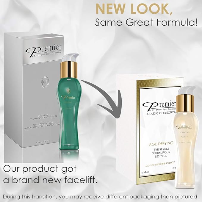 Premier Dead Sea Classic Collection Age Defiyng Eye Serum, Hypoallergenic, Helps minimize wrinkles, Dark circles, Sagging skin, Reduce bags 1.2.fl.oz