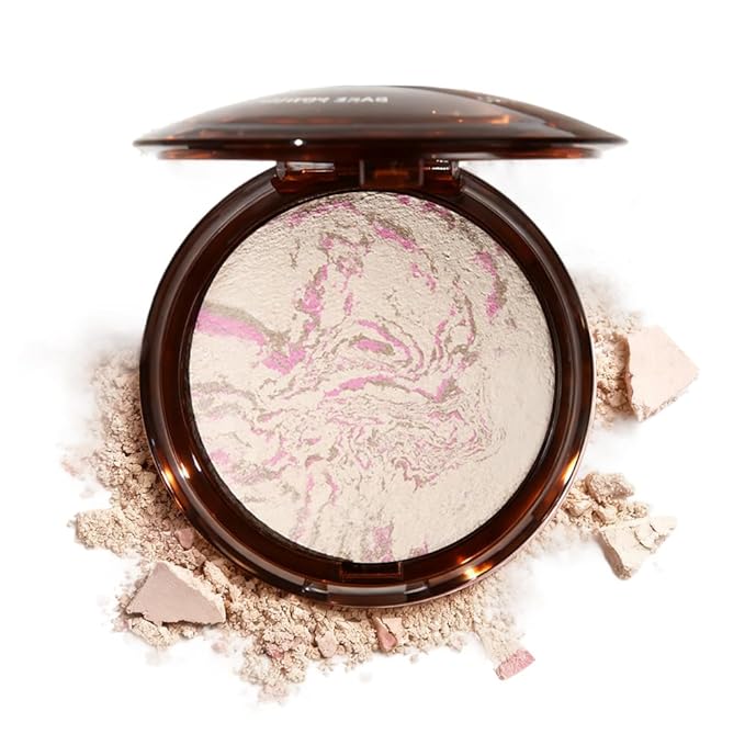 Pressed Matte Face Powder, Bake Foundation Makeup, Balance-n-Brighten & Color Correcting, Medium Light Fair Brown Concealer Base Mak up for Poreless Wrinkle Finishing, Shine Control