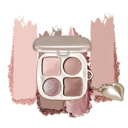 4 Colors Warm Neutral Nude Eyeshadow Makeup Palette with Mirror – Matte & Shimmer High Pigment Blendable Long-Lasting Mini Everyday Eye & Contour Makeup Palette, Perfect for Blue, Green & Brown Eyes