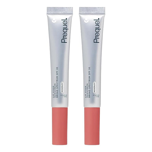 Prequel Skin Lip Visor, Tinted Lip Balm with SPF 30 PA+++. Rosedust, Mint Flavor, Rosy Nude Shade with Non-Sticky Finish – Moisturizing Semi Gloss Balm Sunscreen for Daily Use - 2 Pack