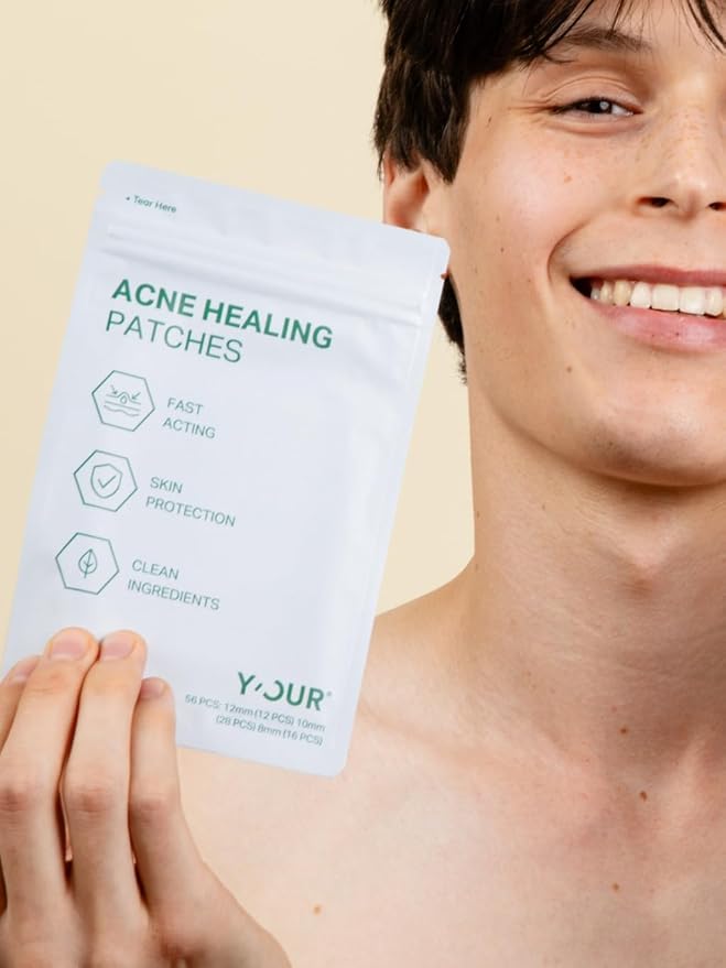 Y’OUR Improving Acne Patches: Ultra-thin Hydrocolloid Pimple Patch for Face; Purifies & Alleviates Stubborn Blemishes, Promotes Healing, Effective Zit Treatment. Made in USA. 56 Count