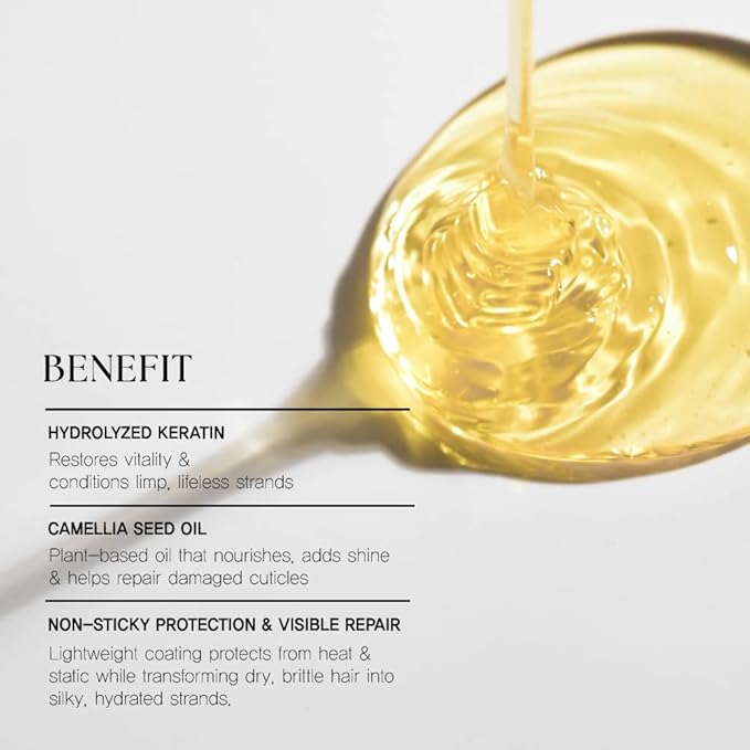SCAPES UNTOLD BEAUTY Camellia Silk Hair Oil Essence 70ml / 2.37 fl.oz | Lightweight Non Sticky Serum with Jeju Camellia Oil & Keratin | Anti-Frizz, Deep Conditioning for Dry, Frizzy, or Damaged Hair