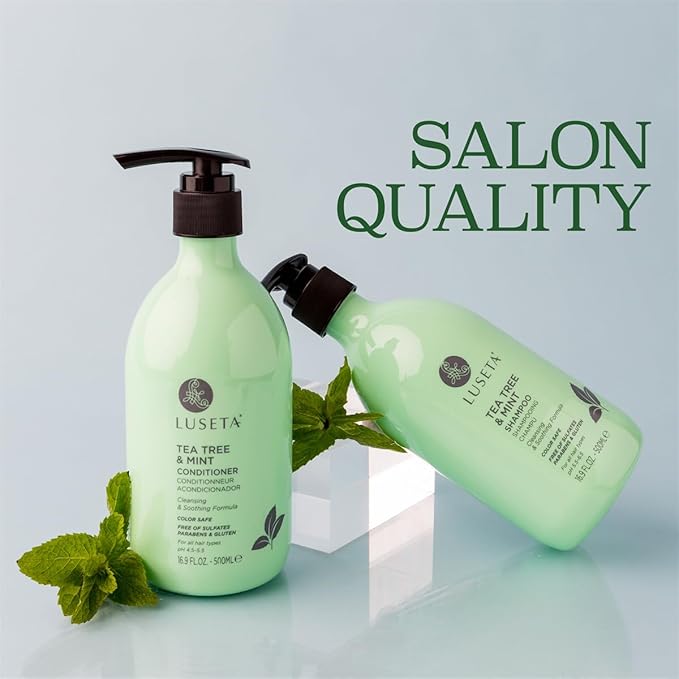 Luseta Tea Tree Mint Shampoo and Conditioner for Hair with Lavender, Tea Tree and Peppermint Oil Clarifying Shampoo and Conditioner, Sooth the scalp Fight Dandruff and Itchy for Women and Men