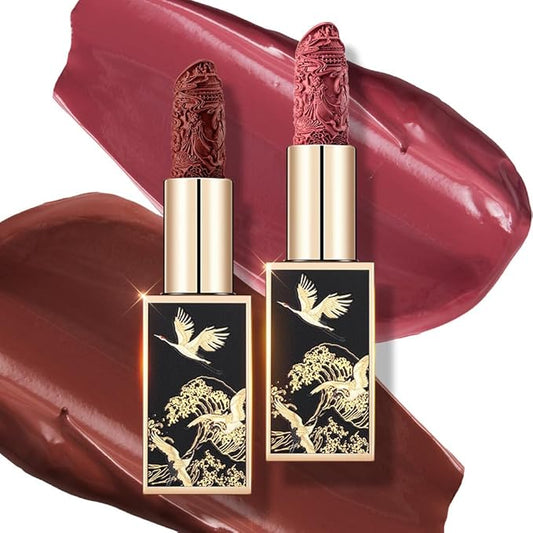 Catkin Moist Lipstick Hydrating High Impact Color Infused with Vitamin E and Avocado Oil Smooth Soft Texture Long Lasting Red Glow Finish 2pcs 05