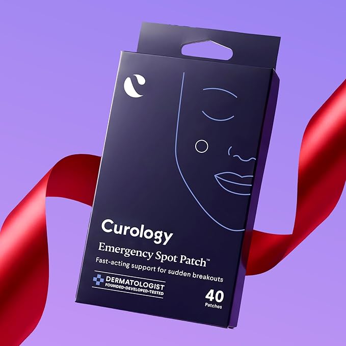Curology Emergency Spot Pimple Patches for Face, Stocking Stuffer Gifts, Hydrocolloid Pimple Patches Fast-Acting, 40 Count