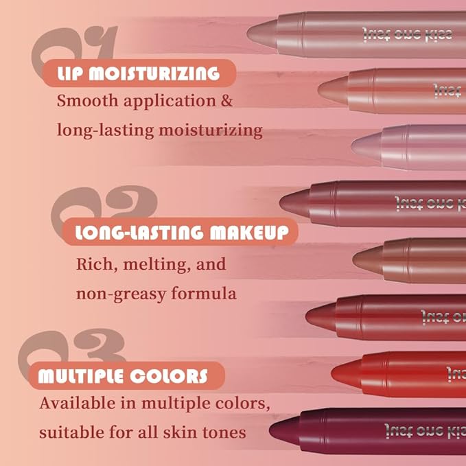 Maroon Hydrating Cream Lipstick Lip Crayon for Women, Moisturizing Lipstick Long-lasting Waterproof, Retractable Lips Crayon Liner for Ombre Shades, Lipgloss Tinted Lip Balm + Lips Color in One, 06