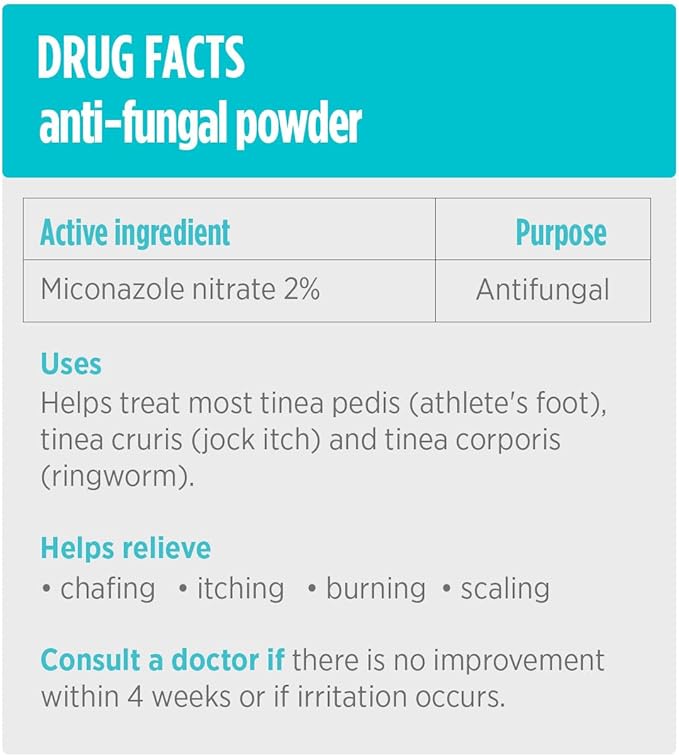 Comfort Zone Miconazorb Antifungal Powder, Talc-Free, Miconazole Nitrate 2%, For Treatment Of Athlete's Foot, Jock Itch And Ringworm, 2.5oz (71g) (3 Pack)