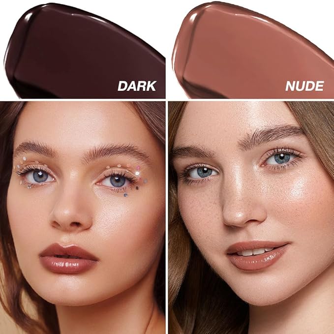 Honey Tinted Lip Balm Lipstick Set of 2, Nude + Black, Sheer Hydrating & Lightly Tinted Lip Color, Moisturizing Nourishing Lip Balm with Natural Black Cherry Tint, For All Skin Tones