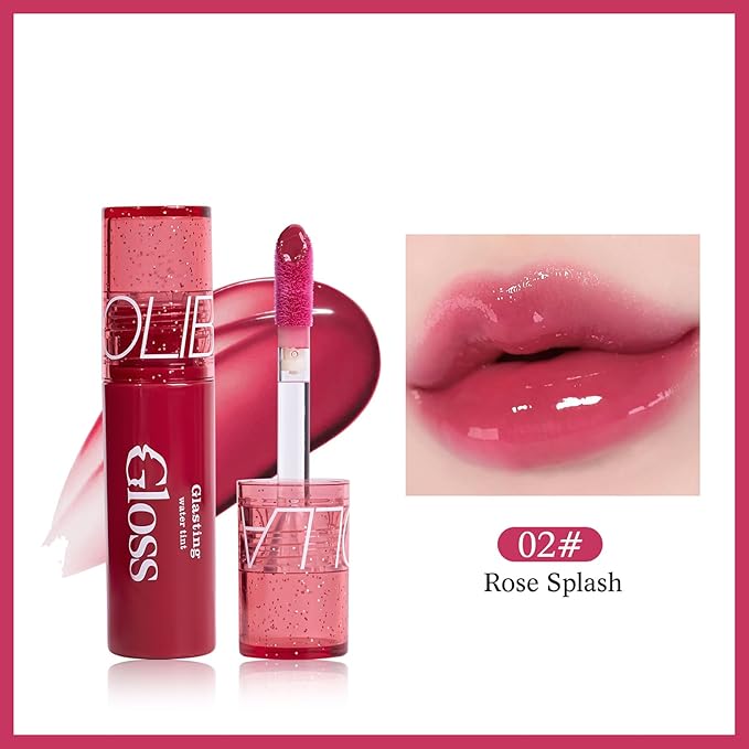 Mirror Flow Lip Gloss - Water Mirror Effect, High-Shine & Non-Sticky, Long Lasting Hydrating, Volumizing, Reduces Lip Lines, No Pigment Deposition, 6 Shades (0.12 fl.oz)