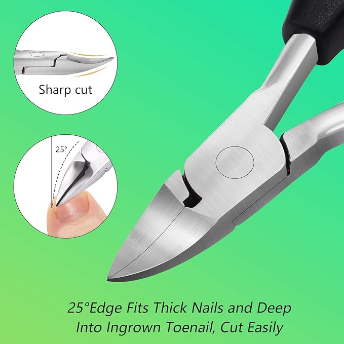 Feiccier Heavy Duty Ingrown Toenail Clippers, Professional Toenails Trimmer, Podiatrist Toe Nail Clippers for Thick Nail & Ingrown Toenails, Sharp Curved Blade, Pedicure Tools.