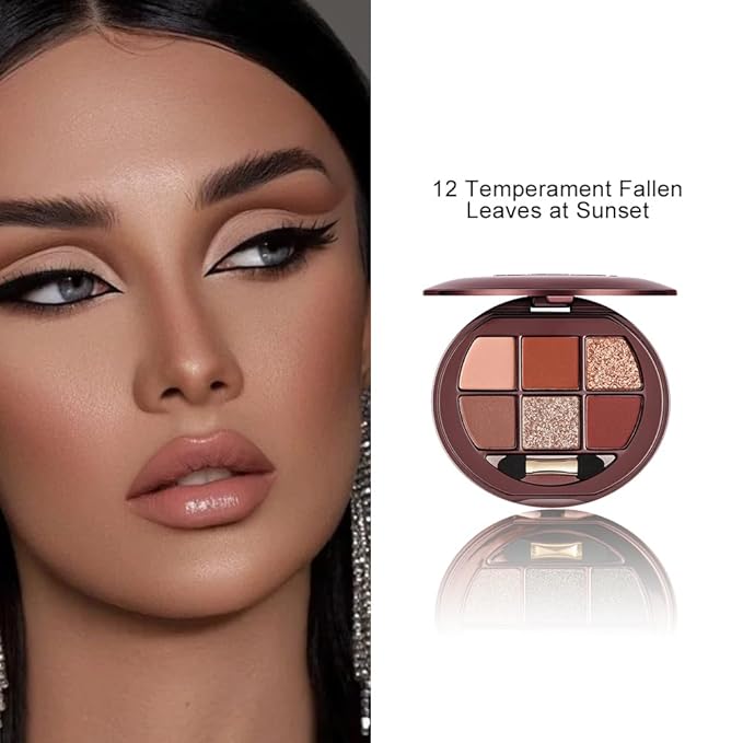 4 Color Eyeshadow Palette, Matte and Shimmer Powder Makeup, Highly Pigmented Blendable Shadows, Long-Lasting Waterproof, Natural Nude Brown Pink Shades (3#, 1 Count (Pack of 1))