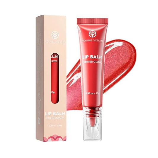 YOUNG VISION Glossy Lip Gloss Hydrating Butter Lip Plumper, Moisturizing Non-stick High Shine Natural Plumping Tinted Lip Gloss Oil for Women with Shine, Korean-Style Lip Gloss Set Bulk