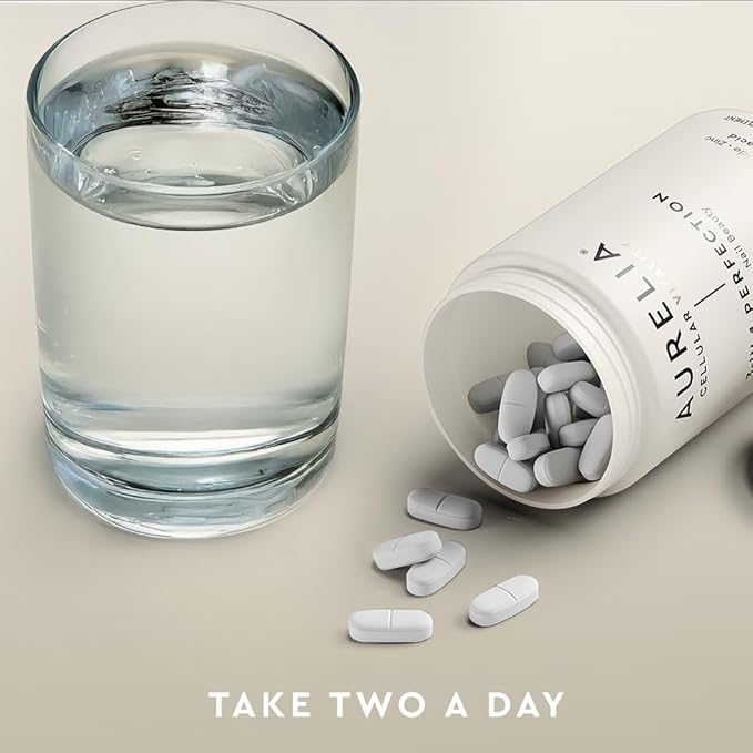 AURELIA 3-in-1 Perfection | Advanced Cellular Anti-Aging Supplement | Boost Collagen Production & Strengthen Hair, Skin, Nails | with Zinc, Resveratrol, Niacinamide & Ergothioneine