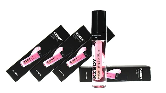 KZBOY Lip Gloss Lip Oil Watermelon Scented 8ml Moisturizing Lip Gloss for Dry Lips High Shine Smooth Finish Clear Pink Shade(Watermelon)