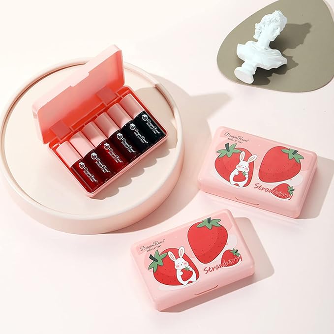 Eakroo 6 Colors Lip Tint Stain Mini Liquid Lipstick, Lip Gloss for Women, Blush for Cheeks, Lip Stain Long Lasting Waterproof, Lip Makeup, Cute Stuff, Non-Stick Cup, High Pigment, Vivid Color