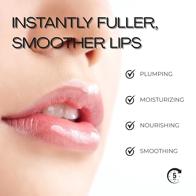 Instant Lip Plumper, Hydrating Lip Serum with Hyaluronic Acid, Guarana & Horse Chestnut Extract, Non-Sticky Moisturizing Lip Plumping Glossm, Anti-Aging Lip Care, 5ml
