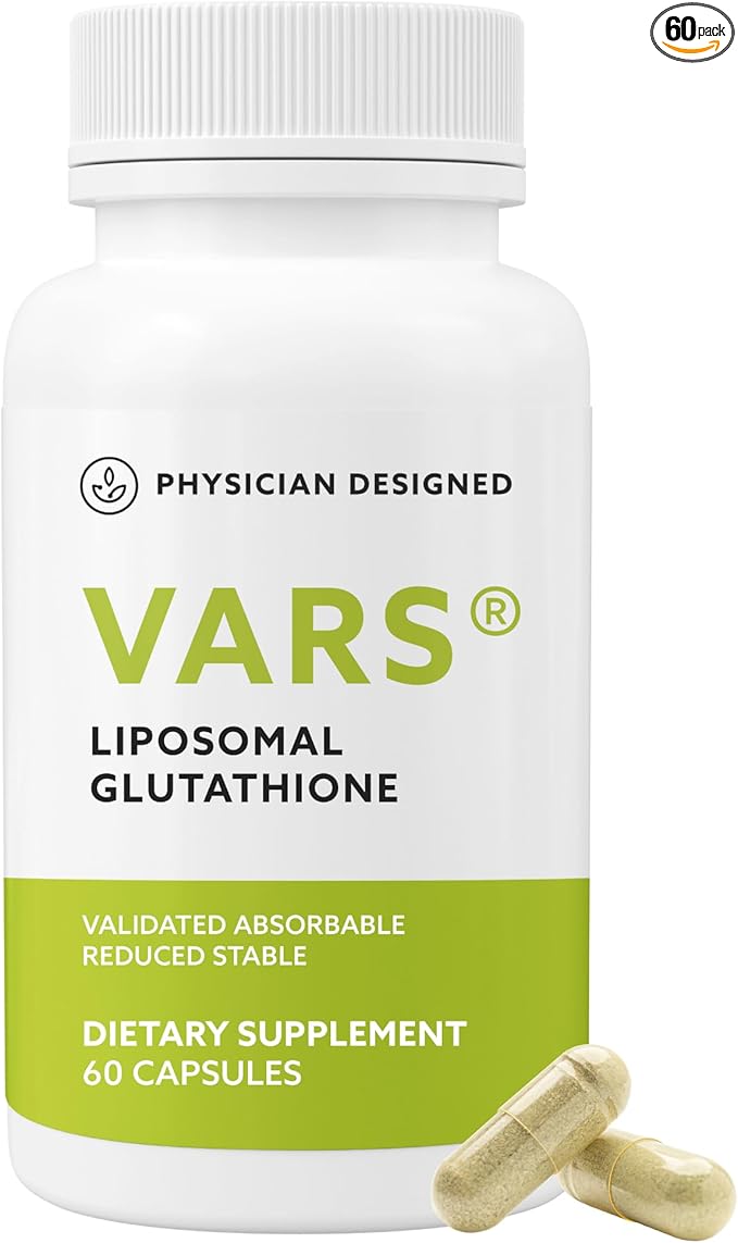 Physician Designed VARS Liposomal Glutathione Capsules - Patented Antioxidant Liquid Dietary Supplement, Anti-Aging, Detoxification, Fortify Immune System, Energy Management Skin Brightening, 60 count