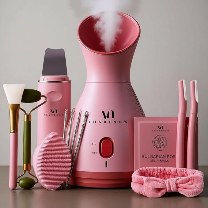 Facial Steamer Spa Kit with Complimentary 17 Tools | Valentines Gift | Face Steamer with Towel Warmer & Humidifier Mode| Self Care Gifts, Spa Gifts - Valentine Gifts for Women - Galentines Day Gifts